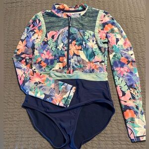 Athleta Girl one-piece long sleeve suit